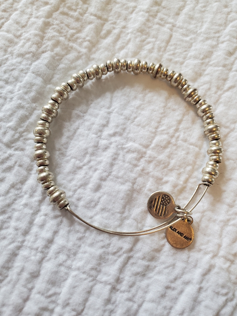 Alex and Ani Silver Beaded Bracelet with Charms
